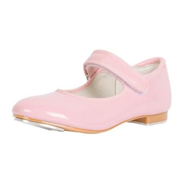 Imagem de Linodes Meninas Sapato De Sapateado Infantil Unissex Econômico Easy Strap Para Meninos E Mary Jane Flat-Rosa Brilhante-9 Meses-Criança
