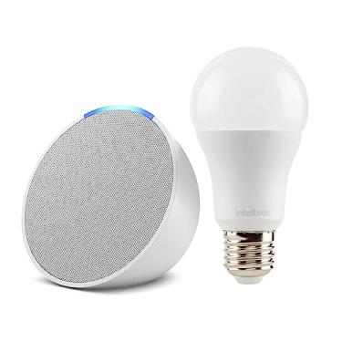 Imagem de Apresentamos Echo Pop | Smart speaker compacto com som envolvente e Alexa | Cor Branca + Lâmpada Intelbras 10W
