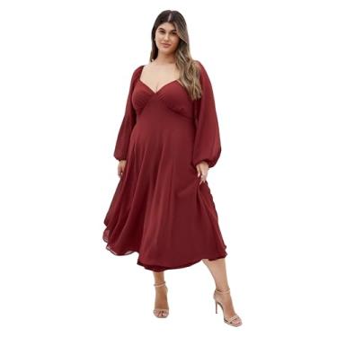 Imagem de City Chic Vestido feminino midi, Henna, 25 Plus Size