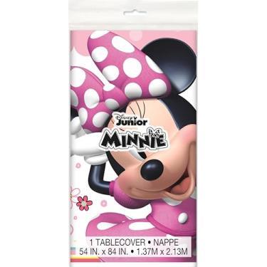 Imagem de Disney icônica Minnie Mouse retangular de plástico para festa, 137 x 213 cm, 1 Ct, multicolorido (79233)