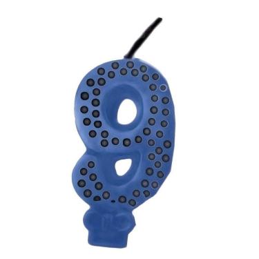 Imagem de Vela De Aniversário Poá Azul - N9