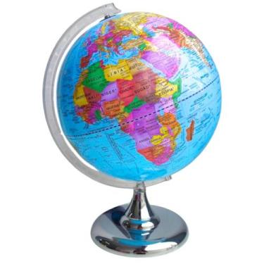 Imagem de Globo Terrestre Político Studio Giratório Base Cromada - 30 Cm Diâmetr