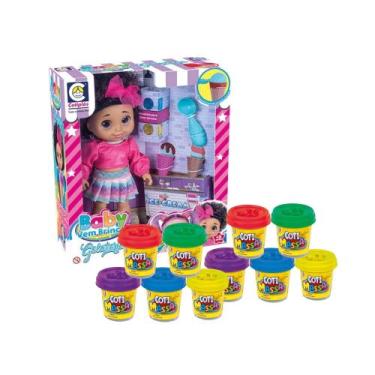 Imagem de Kit Brinquedo Boneca Baby Vem Brincar Gelateria Massinha de Modelar  1
