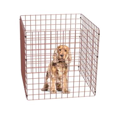 Imagem de Cercado Móvel para Cachorro Pequeno Porte Cercadinho Articulado Pet 4 Telas 60cm Altura Rose Gold