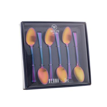 Imagem de Jogo 6 Colheres Para Sobremesa Aço Inox Rainbow Berna 14cm Wolff