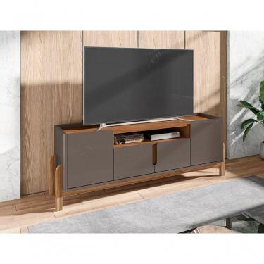 Imagem de Rack Tv Lizz 4 Portas 1,70m Cinza Perola/cedro