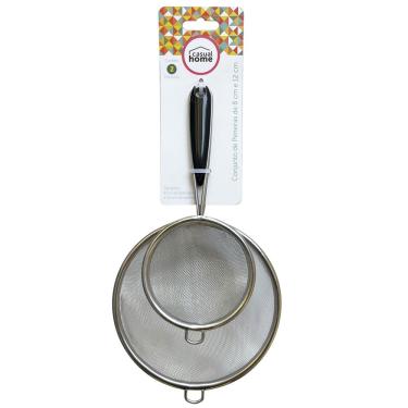Imagem de Conjunto Peneiras Inox 8 e 12 cm Casual Home Malha Fina