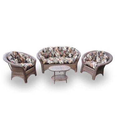 Imagem de Conjunto de Sofá Fibra e 2 Poltronas e 1 Mesa Centro