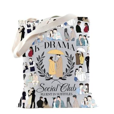 Imagem de TSOTMO Bolsa K-drama Social Club para amantes de drama presente coreano para viciados em drama coreano (K-drama)