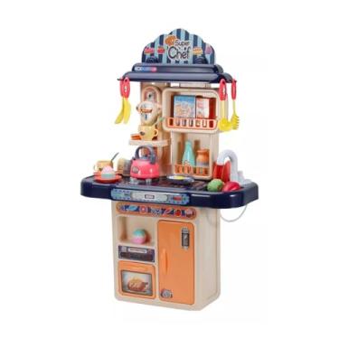 Imagem de Kit Cozinha Infantil Super Chef com Acessórios, Fogão com Forno, Utensílios de Cozinha, Brinquedo Educativo (Azul Royal)
