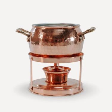 Imagem de Conjunto para Fondue Rechaud em Cobre Puro Artesanal 700ml - Full Econ