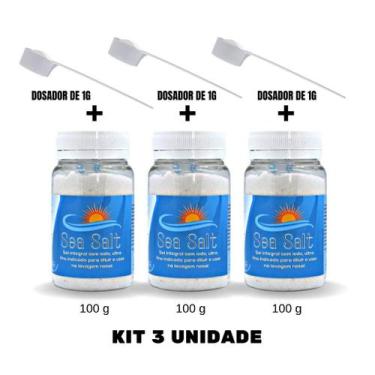 Imagem de Kit 3 Unidades Sal Ultrafino S/ Iodo Para Lavagem Nasal 100g - Sea Sal