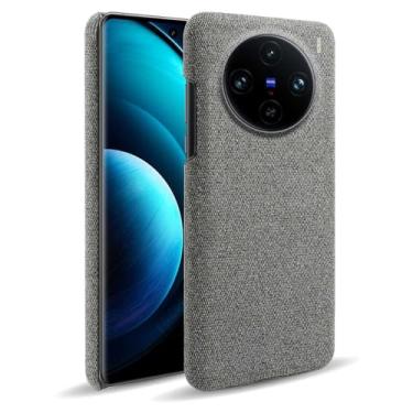 Imagem de Capa para vivo X100 PRO,Capa desenhada em lona,Case Protetora Ultrafina com Empunhadura Macia,Design em Tecido Antichoque e Antiarranhões-Gray