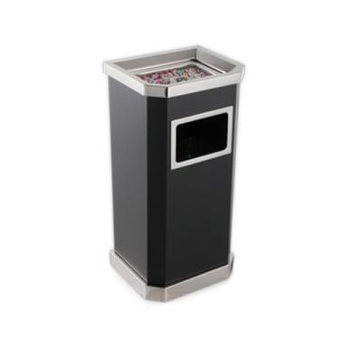 Imagem de Lixeira Coluna de cinzas vertical de aço inoxidável, montada no chão, lobby do hotel, shopping, elevador, entrada, cinzeiro, lata de lixo quadrada ao ar livre Lixeira(C)