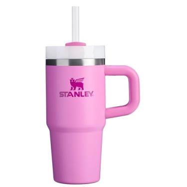 Imagem de STANLEY Copo Quencher H2.0 com alça e canudo 400 ml | Tampa Flowstate de 3 posições | Suporte de copo compatível para viagens | Copo de aço inoxidável isolado | Livre de BPA | Peônia