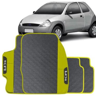 Imagem de Lindo jogo tapete 4 peças carro automotivo  na cor amarelo ford ka 199