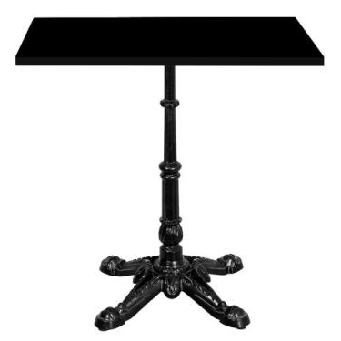 Imagem de Base de Mesa Apus em Ferro Preto 75 cm (Alt) Tampo MDP Quadrado Preto 