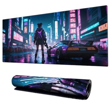Imagem de Mouse Pad Gamer Cyberpunk Anime Speed Extra Grande Profissional 90x40 x3mm Bordas Costuradas e Base Emborrachada e Antiderrapante (2)