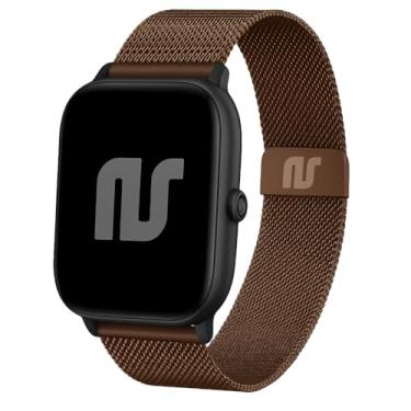 Imagem de Pulseira magnética de aço compatível com Amaz fit GTS (BIP 2 geração) (Coffee (Marrom café))