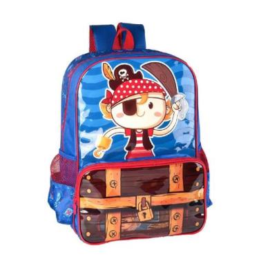Imagem de Mochila De Costas Piratinha Tesouro Escolar Infantil Meninos - Clio St