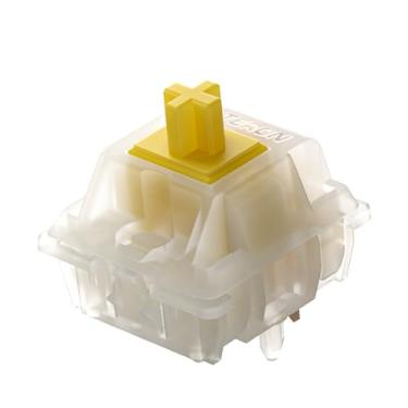 Imagem de GATERON Interruptores de teclado Pro amarelo leitoso, pinos de camada única KS-3X1 Linear RGB LED pré-lubrificados 5 pinos para teclado mecânico MX (35)