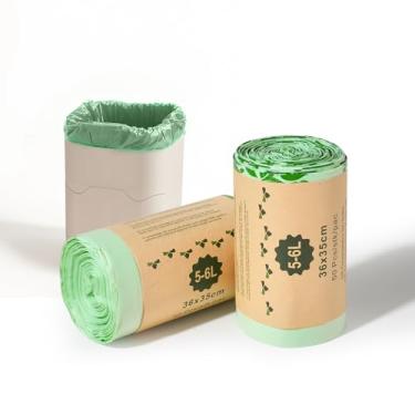 Imagem de ROWNYEON Sacos de compostagem biodegradáveis de 1,6 litros, sacos de lixo recicláveis, saco compostável para cozinha/jardim, saco de lixo extragrosso com certificação US BPI ASTM D6400 e Europa