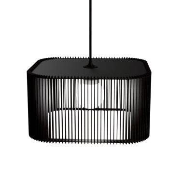 Imagem de Luminária Pendente Ayla Modelo Ripado Preta