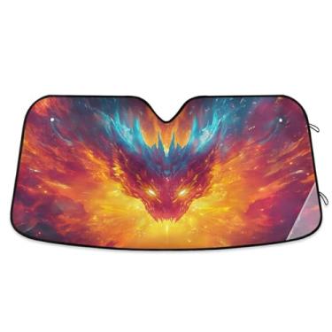 Imagem de Fantasy Game Dragon Sun Shield para para-brisas de carro para a maioria dos sedãs SUV caminhão pequeno