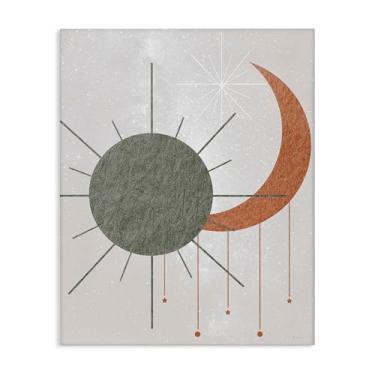 Imagem de Stupell Industries Arte de parede em tela de estilo minimalista Sol e Lua por Daniela Santiago, 40,6 x 50,8 cm