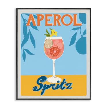 Imagem de Stupell Industries Tropical Aperol Spritz Preto Emoldurado Giclee Art Design por Jo Reid, 40 x 50 cm