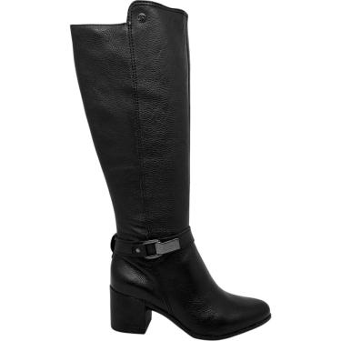 Imagem de Bota Feminina Casual Dia a Dia Passeio em Couro Detalhe Metalizado Salto Médio Cano Alto Bottero 346914