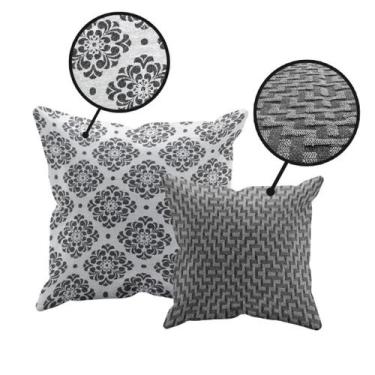 Imagem de kit 2 Capas Almofada Tear Alto Padrão luxo 60x60 + 45x45 B15 - IDEALIZ