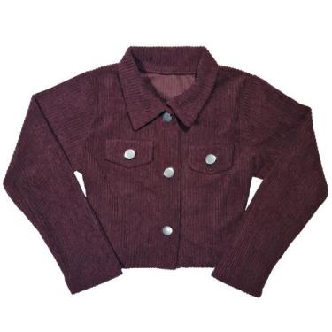 Imagem de Casaco Blazer Veludo Infantil Menina Cotelê - 2L Kids, Bordô, 6