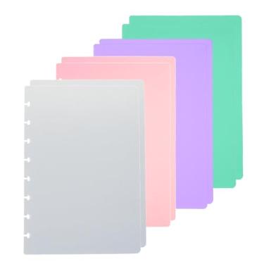 Imagem de ITSYHPRO Conjunto de 4 capas de disco júnior compatíveis com Circa Arc TUL e Happy Planner (1 rosa, 1 azul, 1 roxo e transparente, júnior)