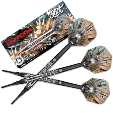 Imagem de Shot! - Conjunto de dardos de ponta macia Gnarly Shredda 90% tungstênio ponderado para alvo eletrônico de 20 g, conjunto profissional de dardos de ponta macia para alvo eletrônico feito na Nova