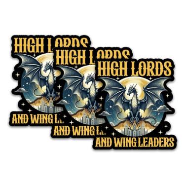Imagem de Conjunto de 3 peças Adesivo High Lord and Wing Leaders ACOTAR Fourth Wing Bookish Book Lover Dragon Rider Fantasy impermeável 5 cm decalque de vinil cortado para garrafa de água, laptop, telefone