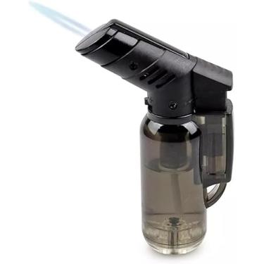 Imagem de 2 Unidades Isqueiro Maçarico a Gás Recarregável, Chama Ajustável, Cores Aleatorias