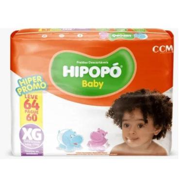 Imagem de Fralda Inf Hipopo Baby  L/64 E P/60  Xg C/64