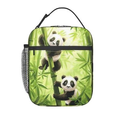 Imagem de VANZEV Lancheira para mulheres e homens, lancheira com isolamento de panda de bambu, reutilizável, portátil, lancheira à prova d'água, recipiente de almoço para escritório, piquenique, trabalho