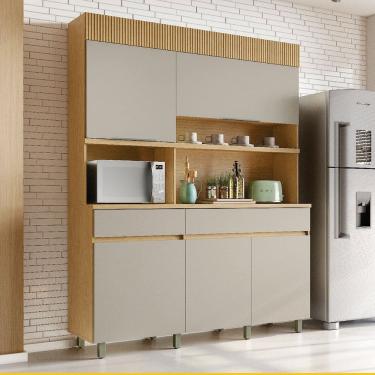 Imagem de Cozinha Compacta Nesher Realeza com 5 Portas, 2 Gavetas e 2 Prateleiras - 160cm de largura