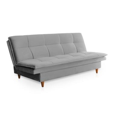 Imagem de Sofá-Cama Casal 3 Lugares Mirage Veludo Cinza