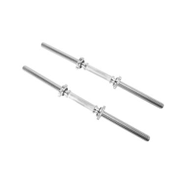 Imagem de Alças cromadas para halteres roscadas de 2,54 cm, alças ajustáveis de barra de haltere de 60,96 cm, serve para placas de peso padrão com 2,54 cm de diâmetro, para exercícios de ginástica, exercícios, halterofilismo, vendido em par