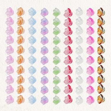 Imagem de Contas de flor, 140 peças mistas de trompete flor cristal contas de vidro soltas contas espaçadoras de flor de sino com furo para fazer joias faça você mesmo artesanato, pulseiras, colares, brincos, projetos de miçangas