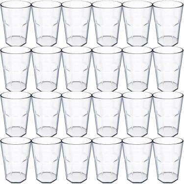 Imagem de Jogo 24 Copos 400ml de Plástico Para Servir Suco Água Bebidas Escola Restaurante Eventos Ou