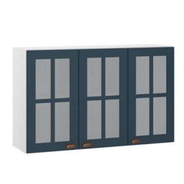 Imagem de Armário Aéreo Projetado 120cm 3 Portas com Vidro Cristal Luciane, Bran