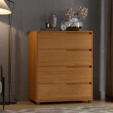 Imagem de Cômoda em Mdf com 4 Gavetas 80cm X 104cm X 45cm Monet Nature - Casamia