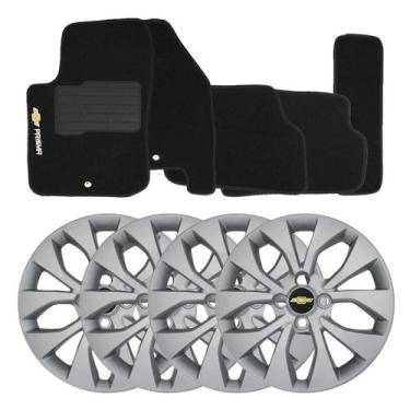 Imagem de Jogo de calotas 374cb-pta aro 14 cubo baixo + tapetes bordados prisma 