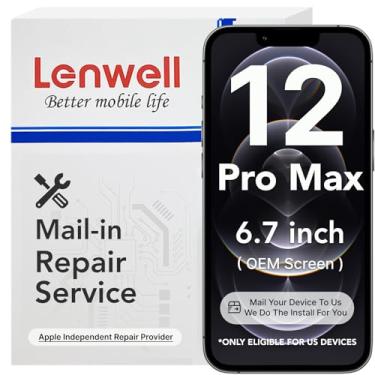 Imagem de Lenwell Serviço de reparo por correio com substituição de tela embutida para iPhone 12/12 Pro 15.5 cm Tela digitalizador de substituição Touch Assembly A2172 A2402 A2404 A2341 A2406 A2408 A2407