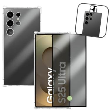 Imagem de Película Anti Spy Privativa para Galaxy S25 Ultra, Capa Anti Impacto, Proteção de Câmera, Vidro Temperado 9H