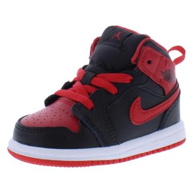 Imagem de [DQ8425-106] Tênis infantil Air Jordan RETRO 1 M 'BRANCO GYM RED (TD)', Branco/vermelho academia - preto, 19 BR